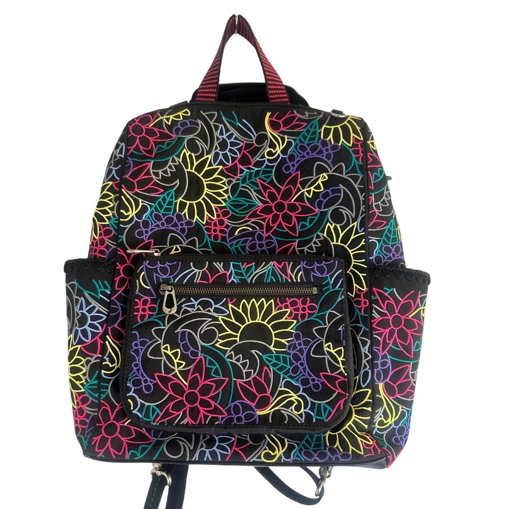 NWOT Sakroots Rainbow Floral Embroidered Convertible Backpack